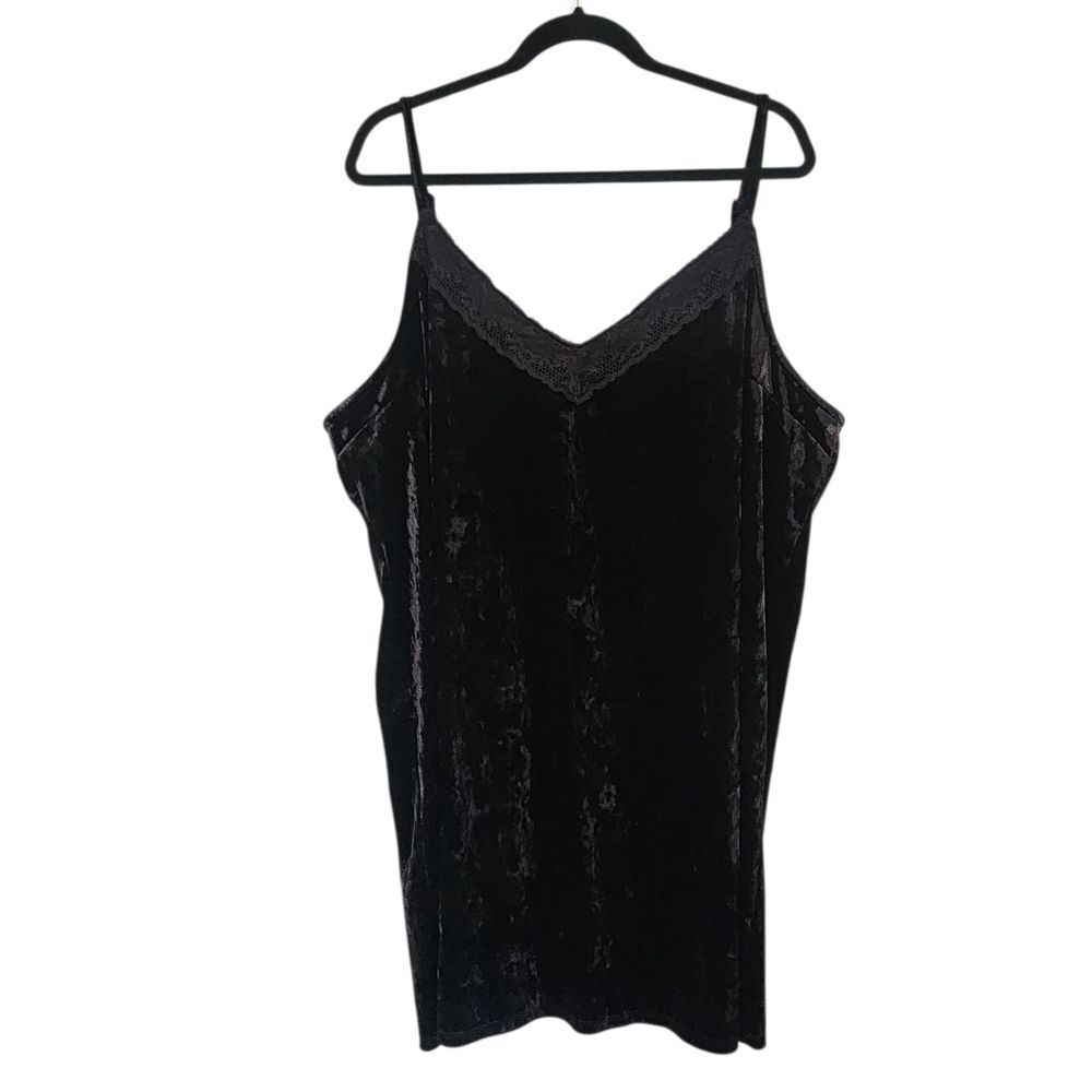 Torrid Sleep Gown 3X Black Velvet Slip Gown